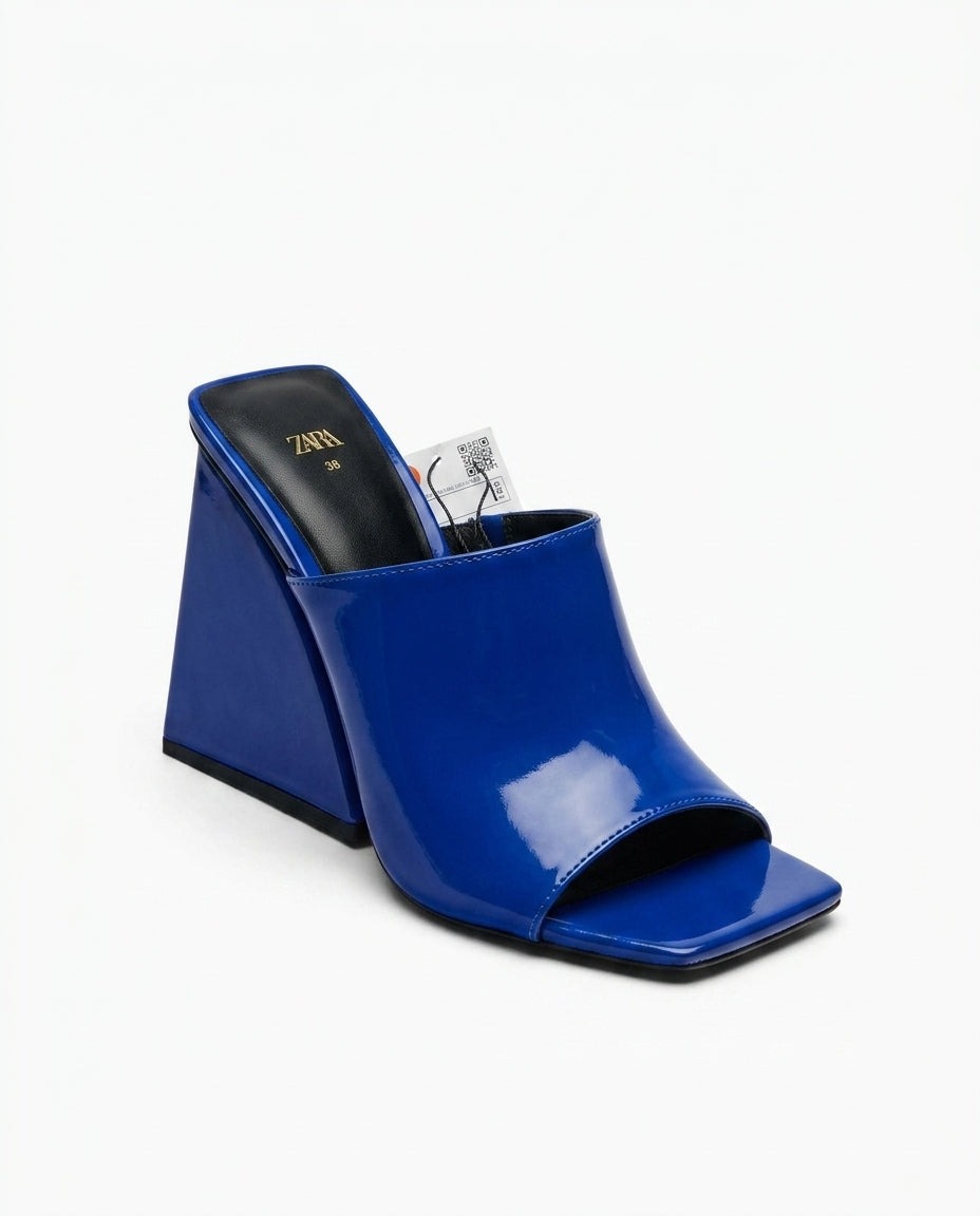 Mule compensée bleue Zara | KTHSHOP