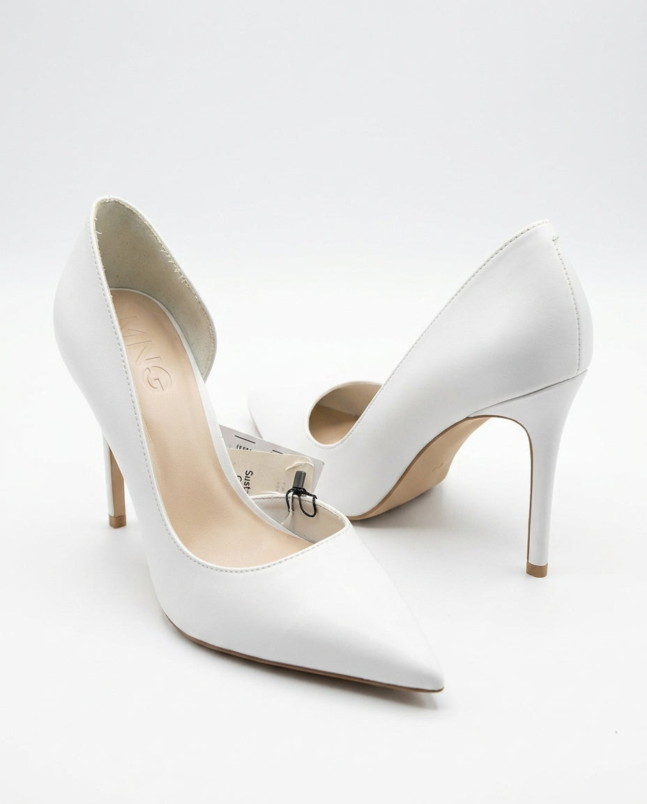 Escarpin blanc à bout pointu | KTHSHOP