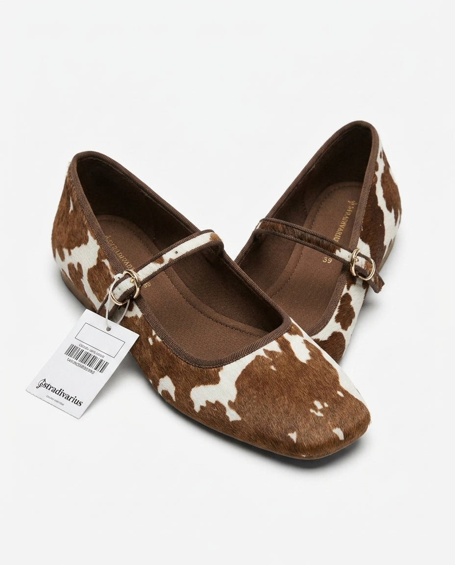 Ballerine Stradivarius à imprimé vache