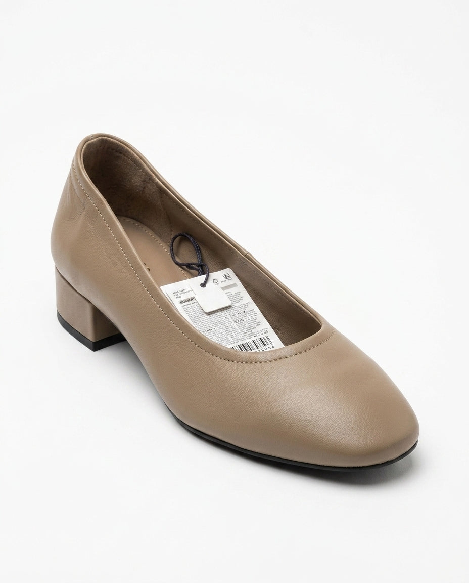 Ballerines taupe à petit talon