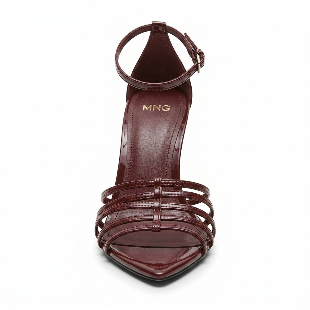 Sandale à talons bordeaux — Mango