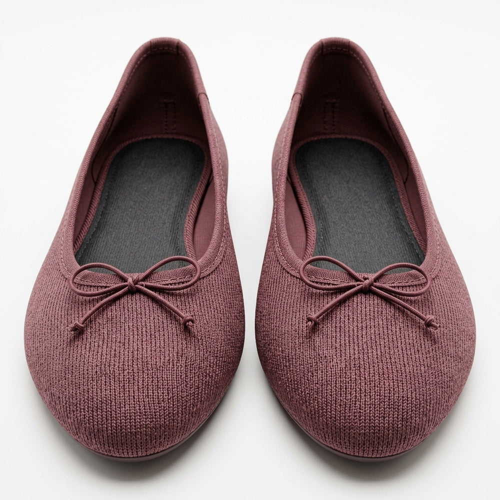 Ballerine bordeaux avec nœud
