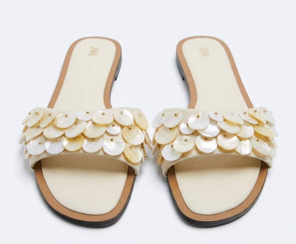 Mules Zara avec sequins nacrés