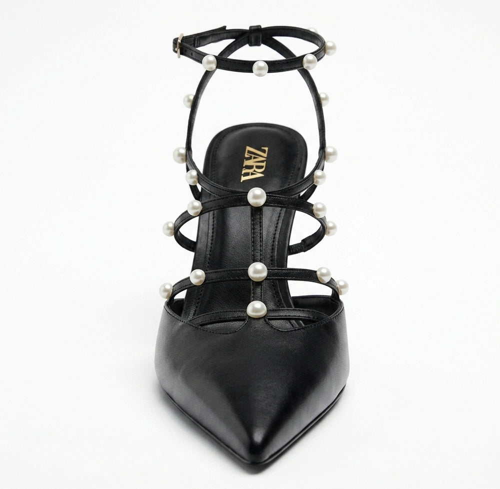Escarpins noirs Zara avec perles
