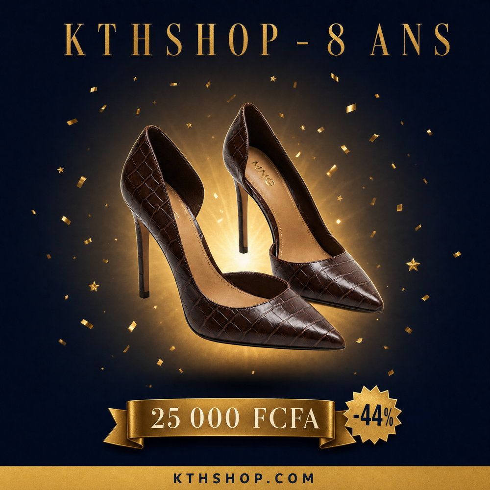 KTHSHOP 8 ans — MNG Escarpins marron effet croco à 25 000 FCFA