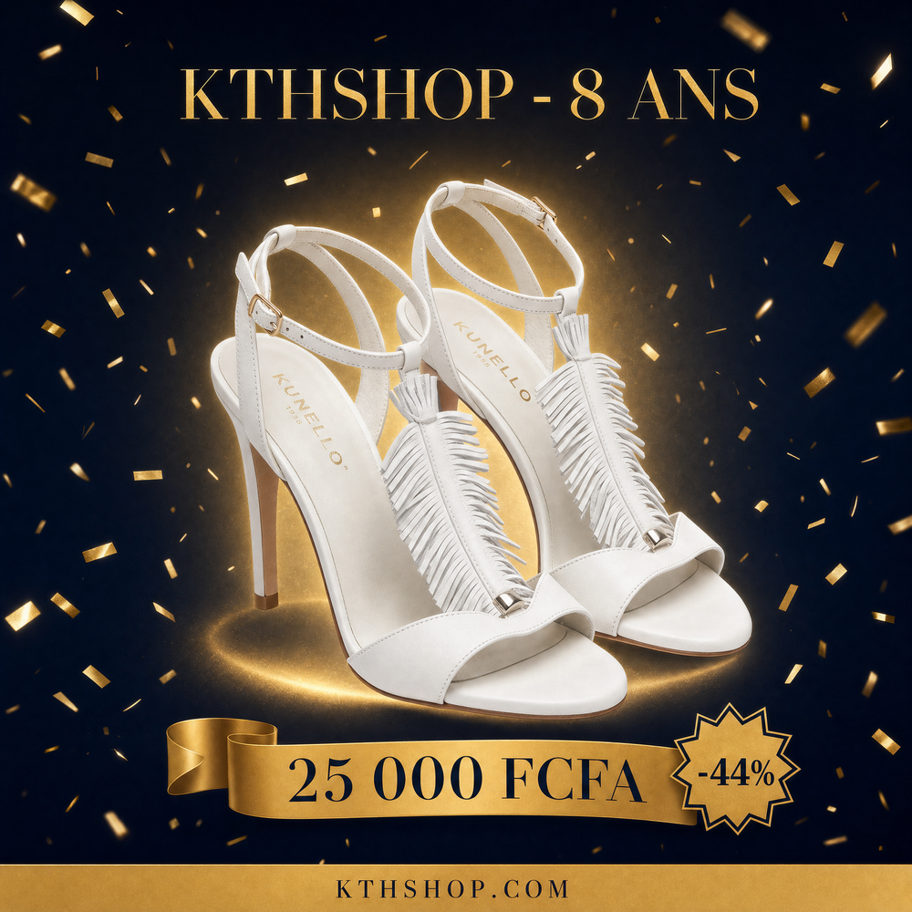 KTHSHOP 8 ans — Sandales blanches à talons avec franges RUINELLI à 25 000 FCFA