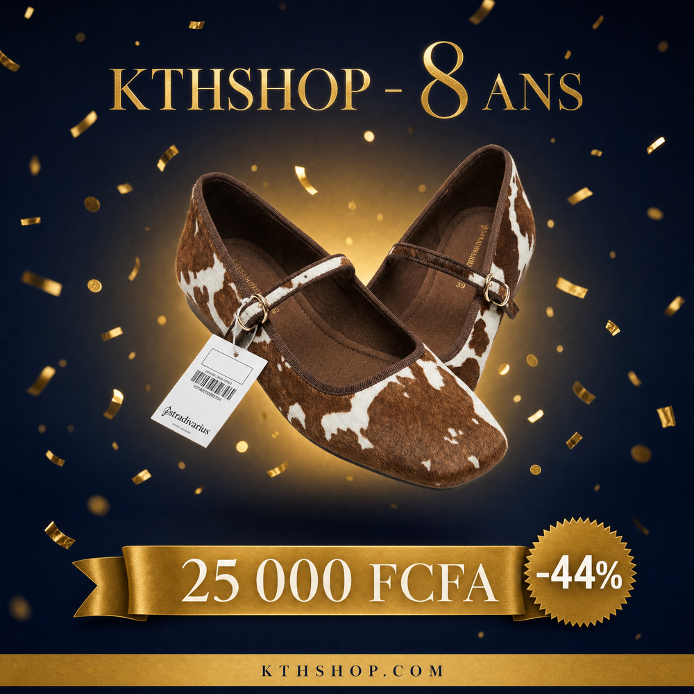 KTHSHOP 8 ans — Ballerine Stradivarius à imprimé vache à 25 000 FCFA