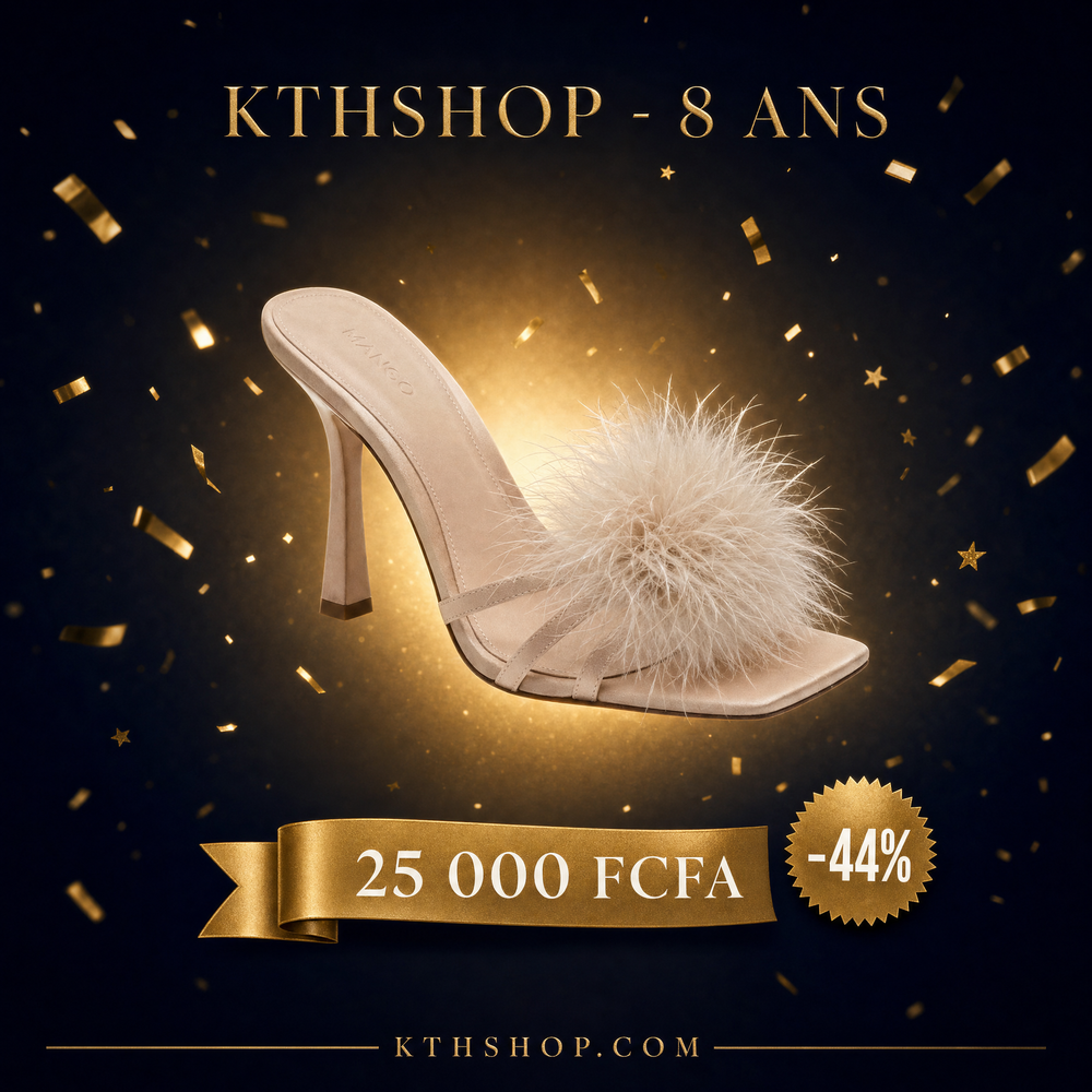 KTHSHOP 8 ans — Sandale Mango beige à talon avec pompon à 25 000 FCFA