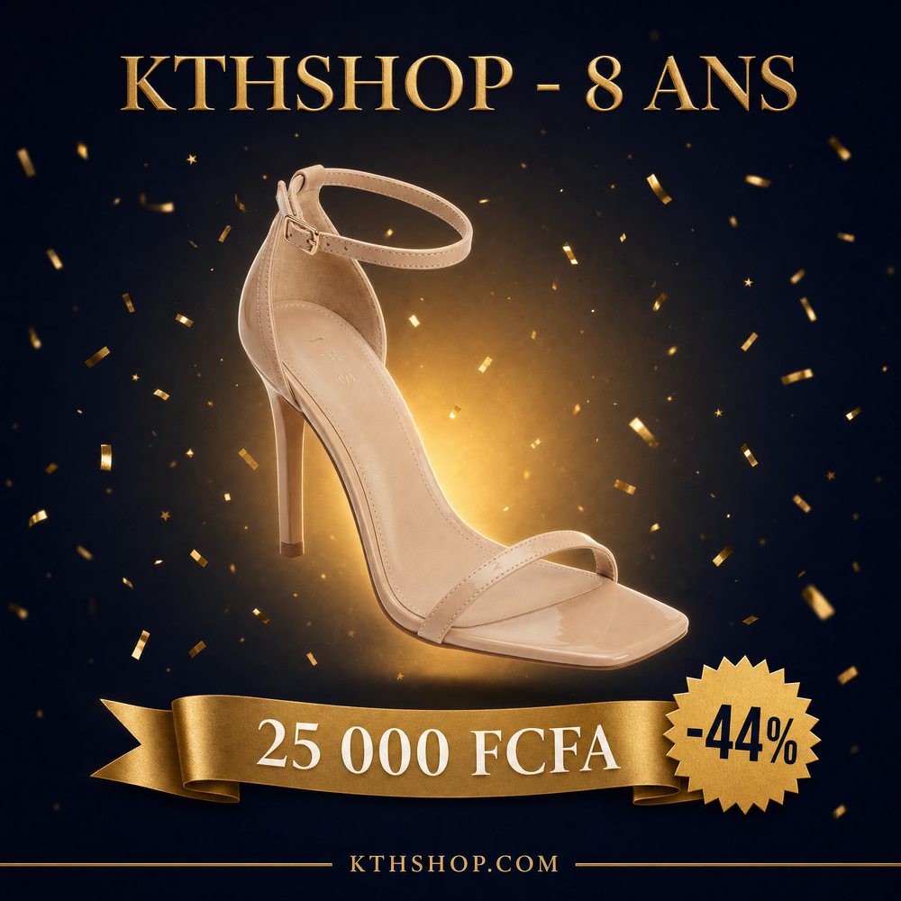 KTHSHOP 8 ans — Sandale à talon beige à bride cheville à 25 000 FCFA