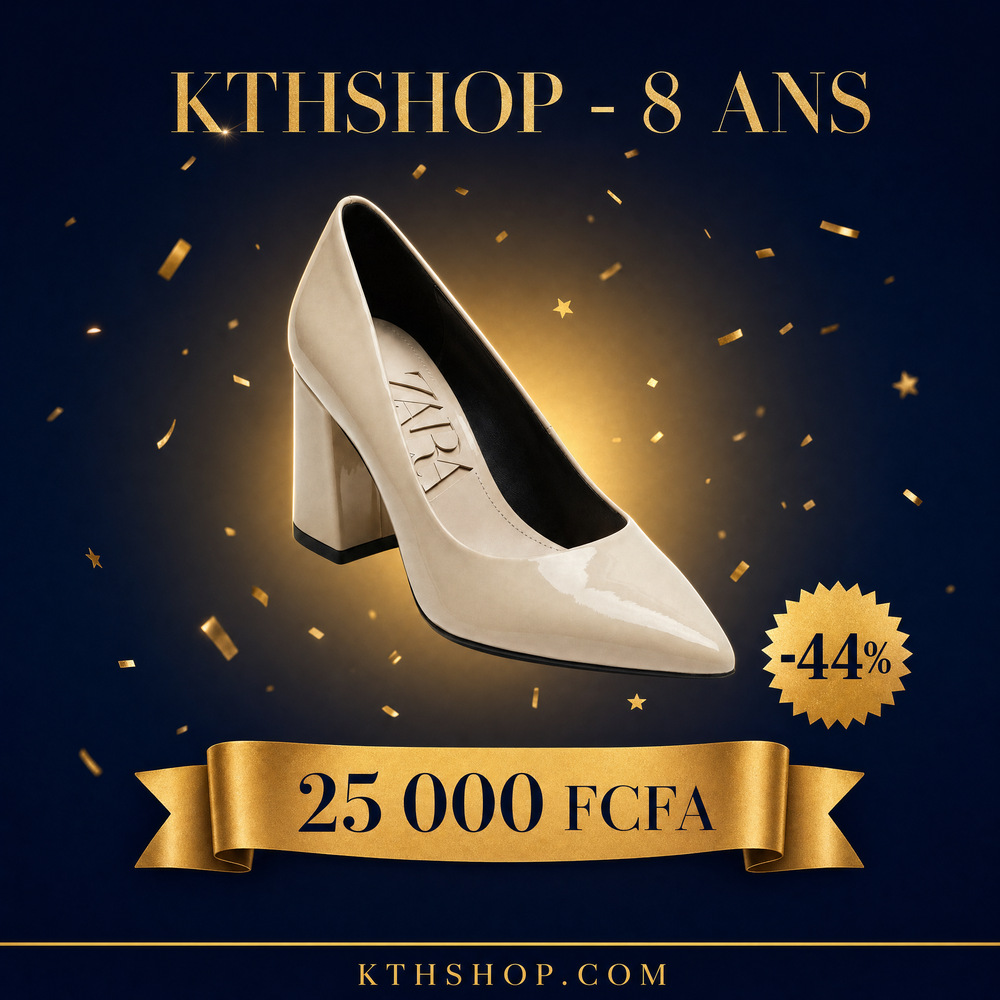 KTHSHOP 8 ans — Escarpins beiges à bouts pointus et talons carrés Zara à 25 000 FCFA
