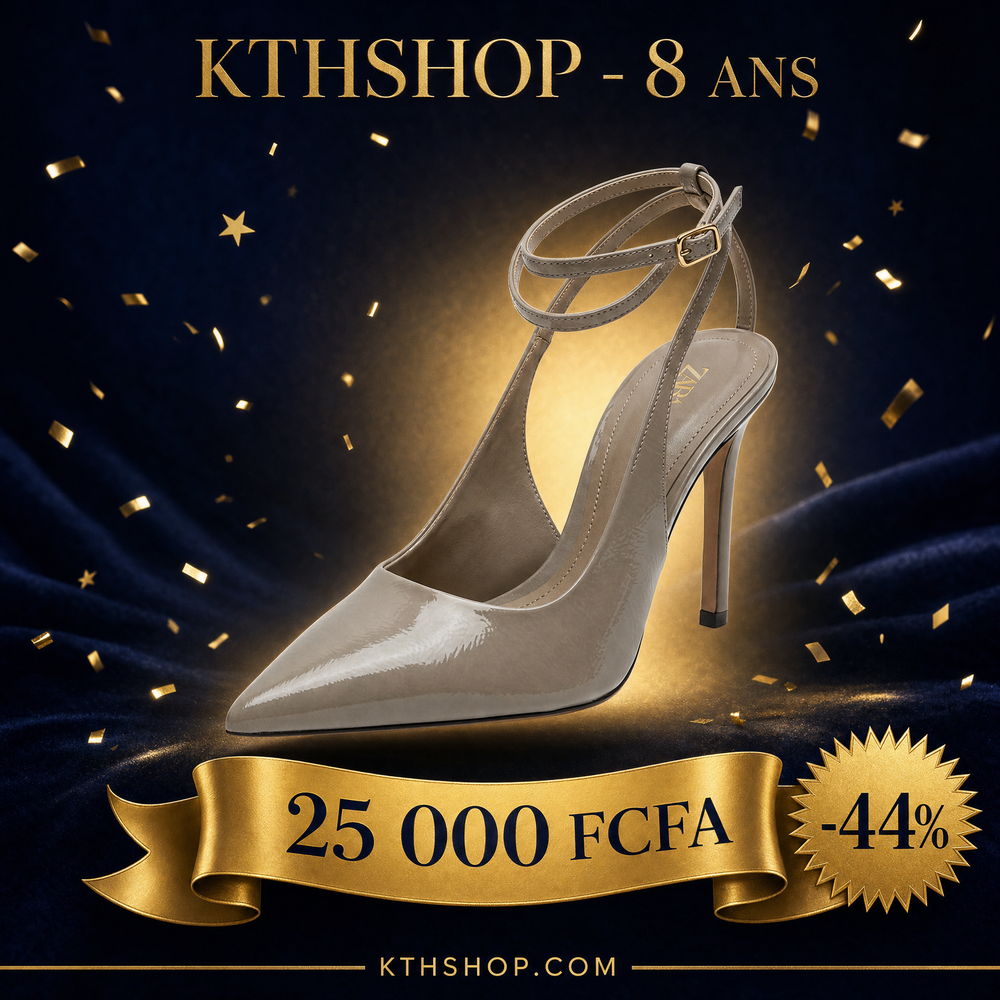 KTHSHOP 8 ans — Escarpins Zara beiges à bout pointu et bride cheville à 25 000 FCFA