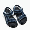 Sandales Zara en denim effiloché