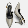 Escarpin slingback beige à bout pointu
