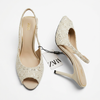 Escarpin Zara en tweed blanc à bout ouvert