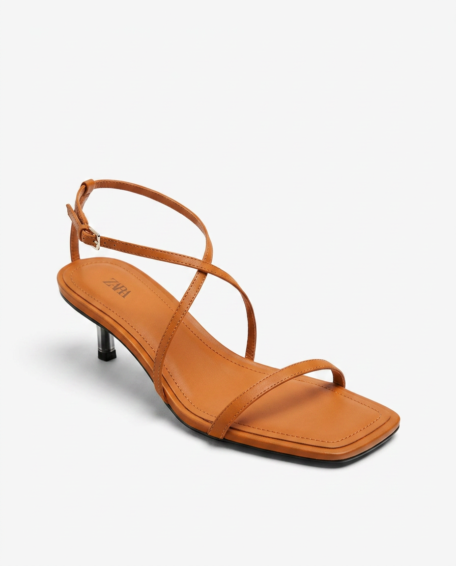 Sandale à brides orange Zara | KTHSHOP