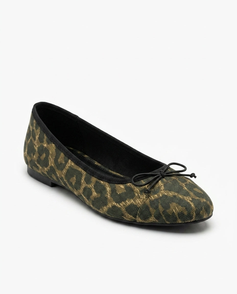 Ballerine léopard avec petit nœud | KTHSHOP