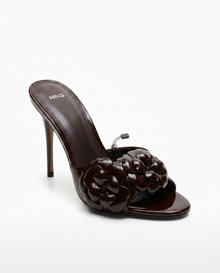 MNG Mule bordeaux à fleur | KTHSHOP