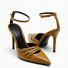 Escarpins Zara moutarde à brides et bouts pointus