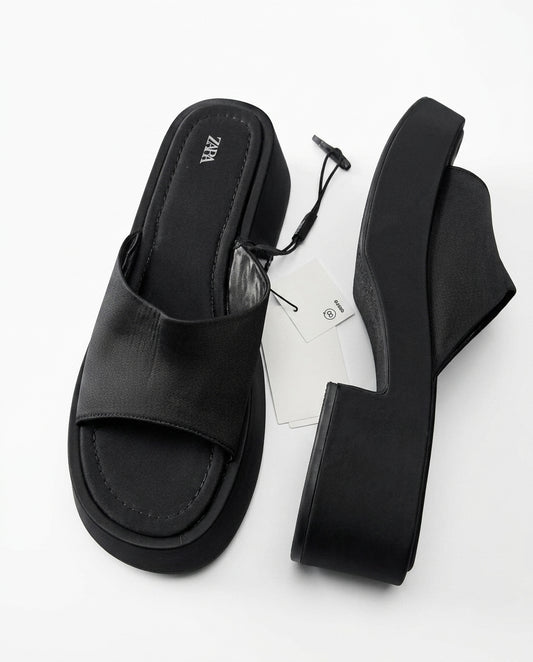 Mule à plateforme noire Zara | KTHSHOP