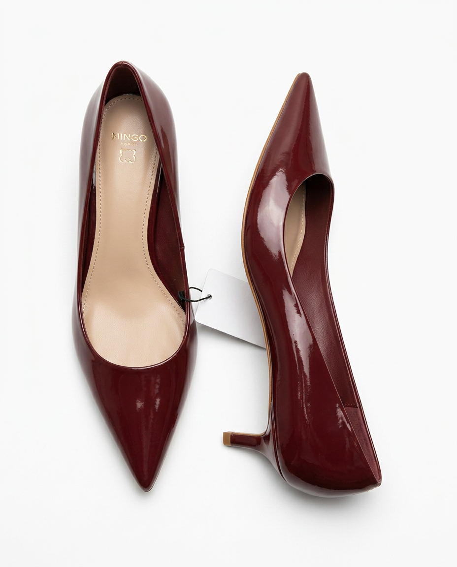Escarpins à bout pointu bordeaux | KTHSHOP
