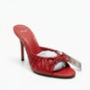 Mules à talon rouges MNG avec nœud
