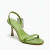 MNG Sandale à talon vert effet croco