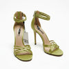 Sandales à talons en satin vert lime Zara