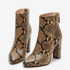 Bottines à talons imprimé serpent