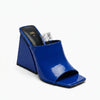 Mule compensée bleue Zara