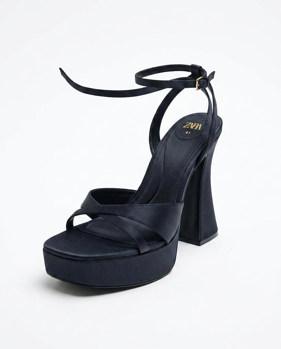 Sandale à plateforme Zara noire | KTHSHOP