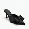 Mule à talon Zara noire avec nœud