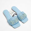 Sandale plate bleue Zara avec franges