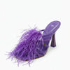 Sandale à talons violette avec plumes Zara