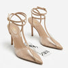 Escarpins Zara beige à brides et empiècements transparents