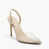 Escarpin MNG beige à bout transparent et strass