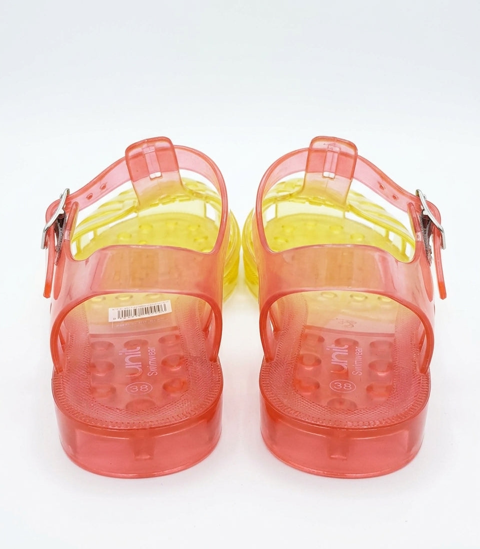 Sandales jelly dégradé rose et jaune