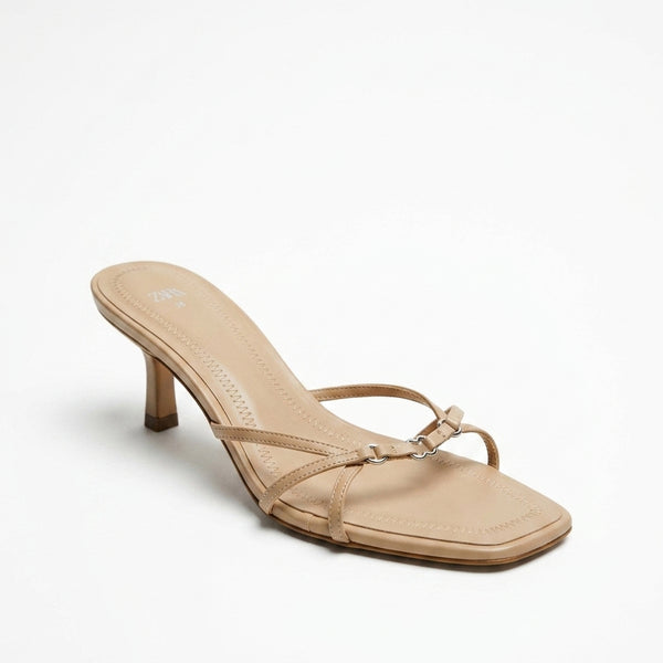 Sandale Zara beige à fines lanières