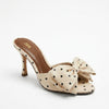Mule Zara crème à pois noirs avec nœud