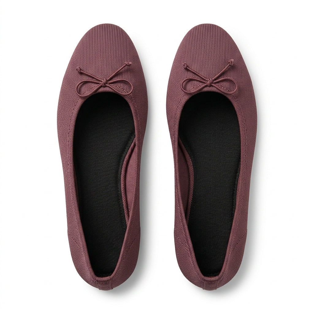 Ballerine bordeaux avec nœud