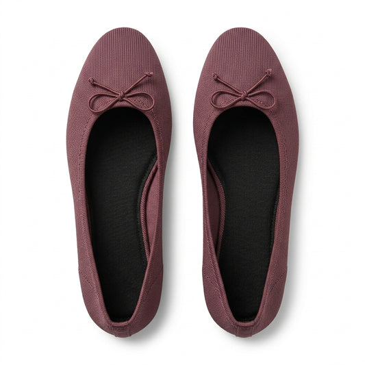 Ballerine bordeaux avec nœud