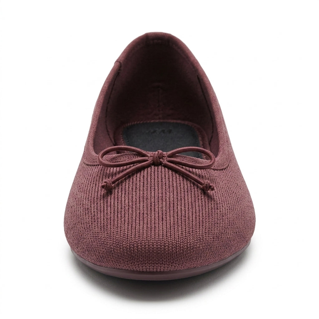 Ballerine bordeaux avec nœud