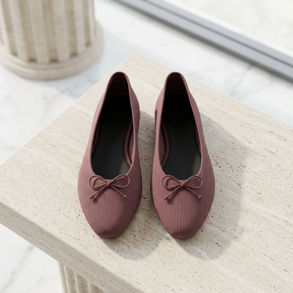Ballerine bordeaux avec nœud