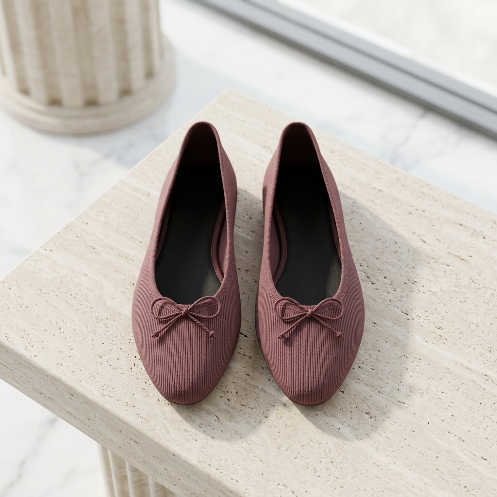 Ballerine bordeaux avec nœud