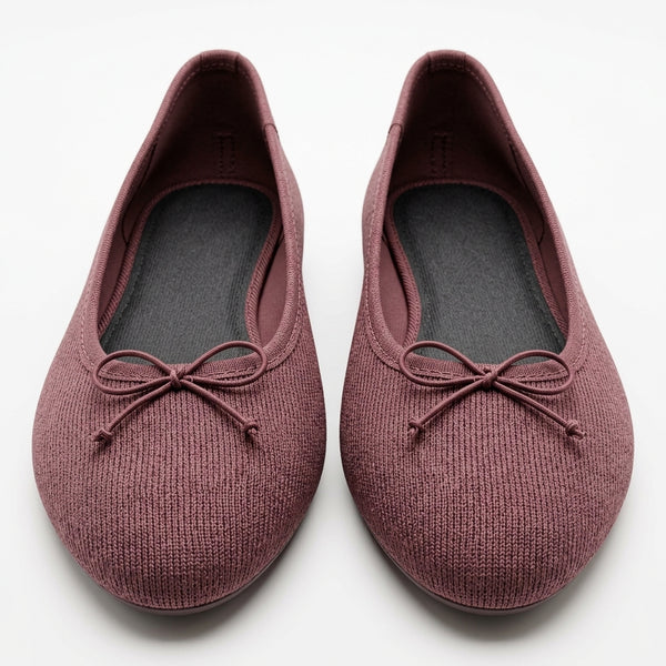 Ballerines bordeaux avec nœud