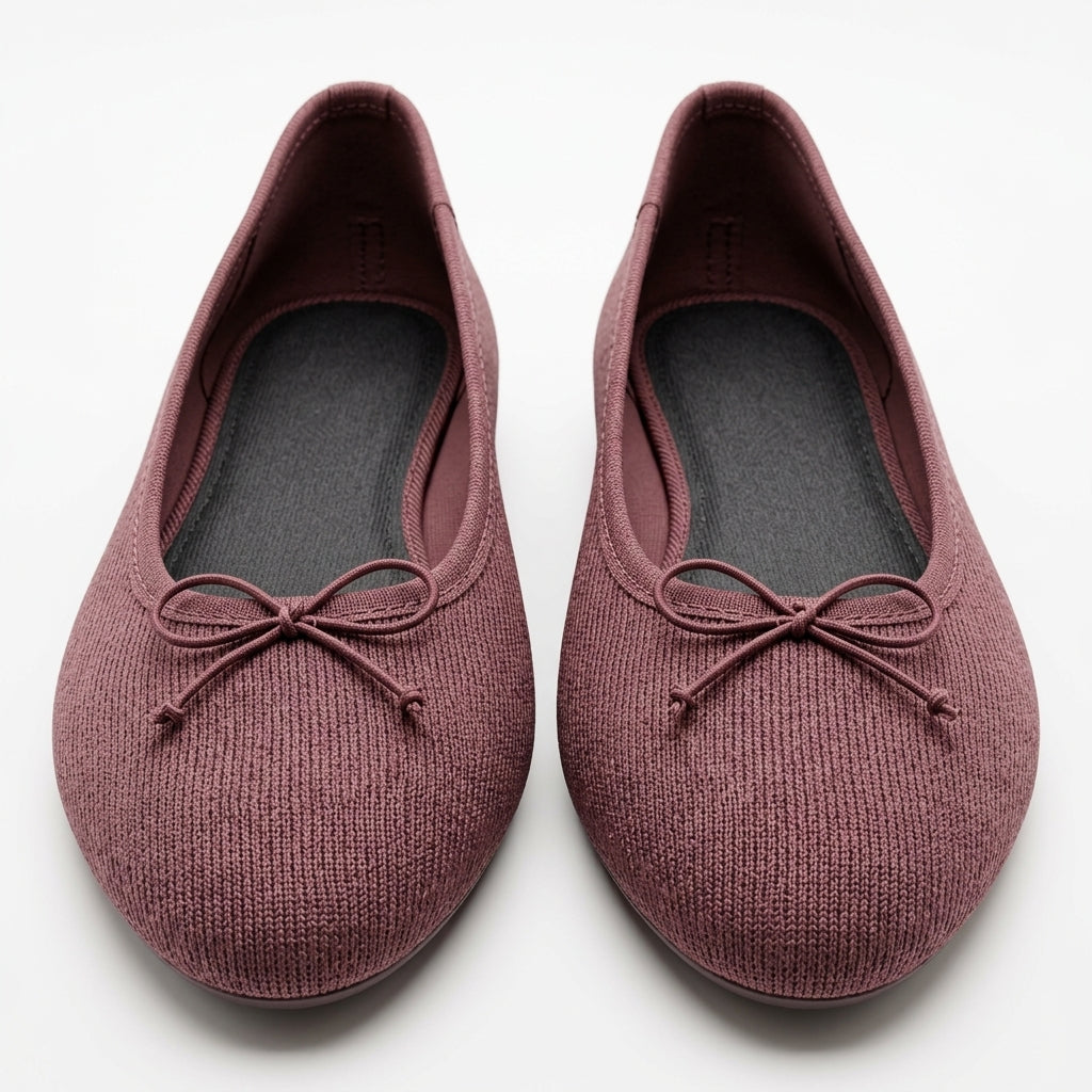 Ballerine bordeaux avec nœud