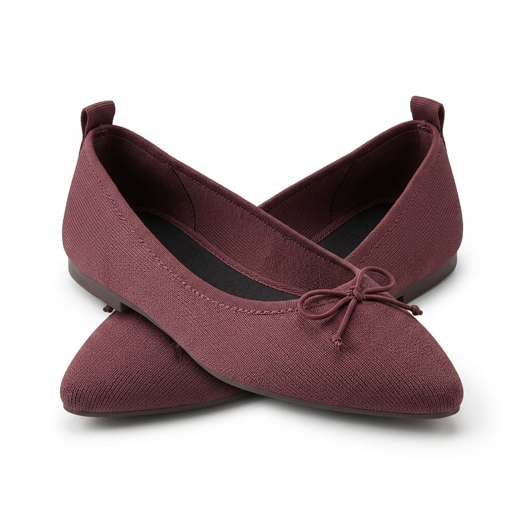 Ballerine bordeaux avec nœud