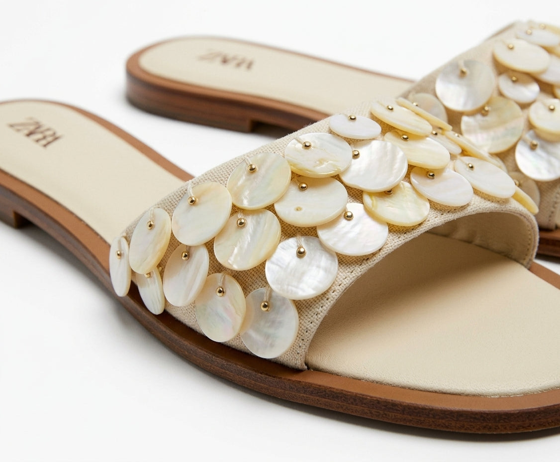 Mules Zara avec sequins nacrés