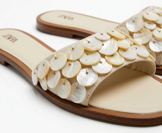 Mules Zara avec sequins nacrés
