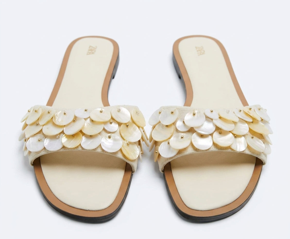 Mules Zara avec sequins nacrés