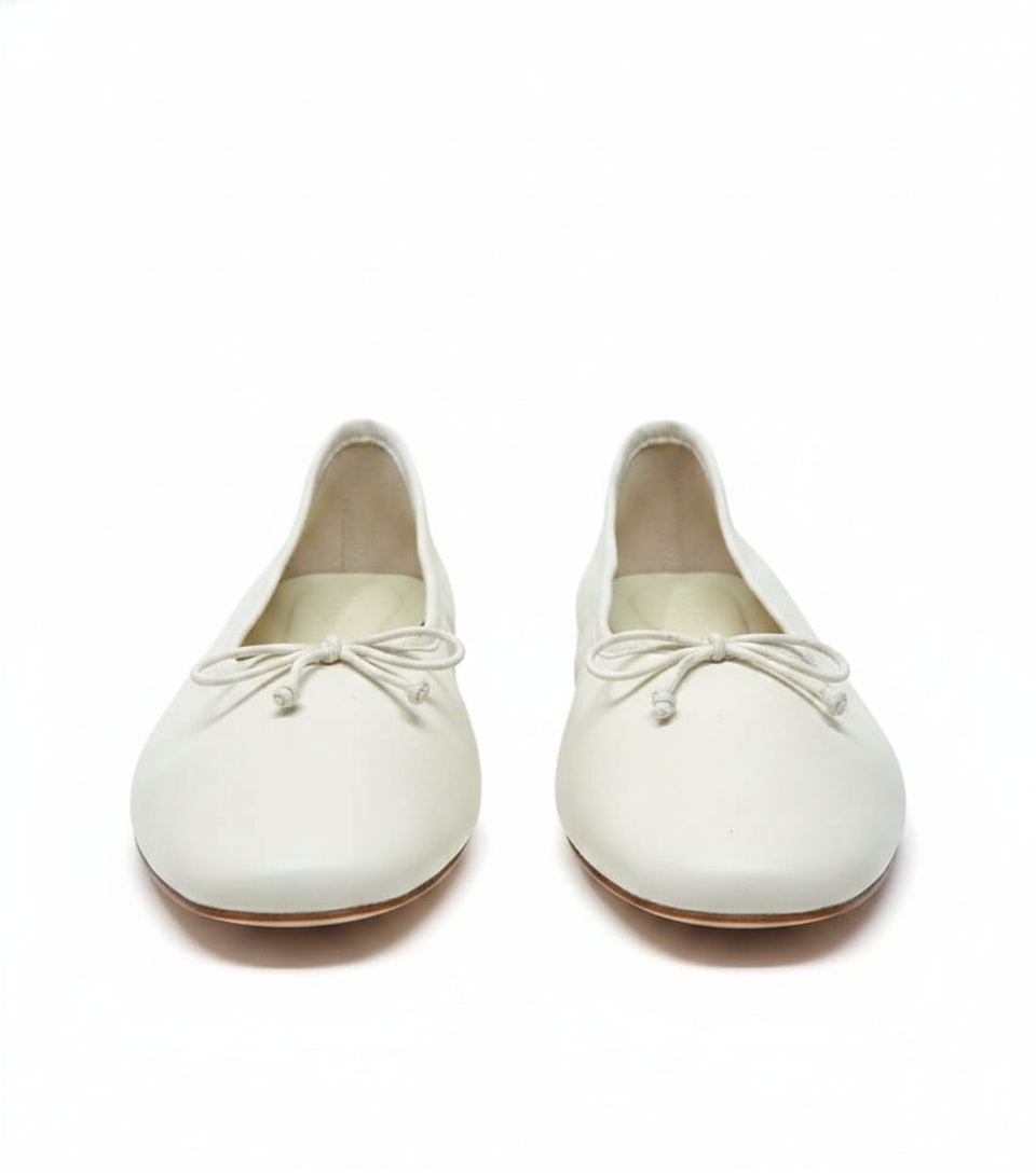 Ballerines blanches avec nœud